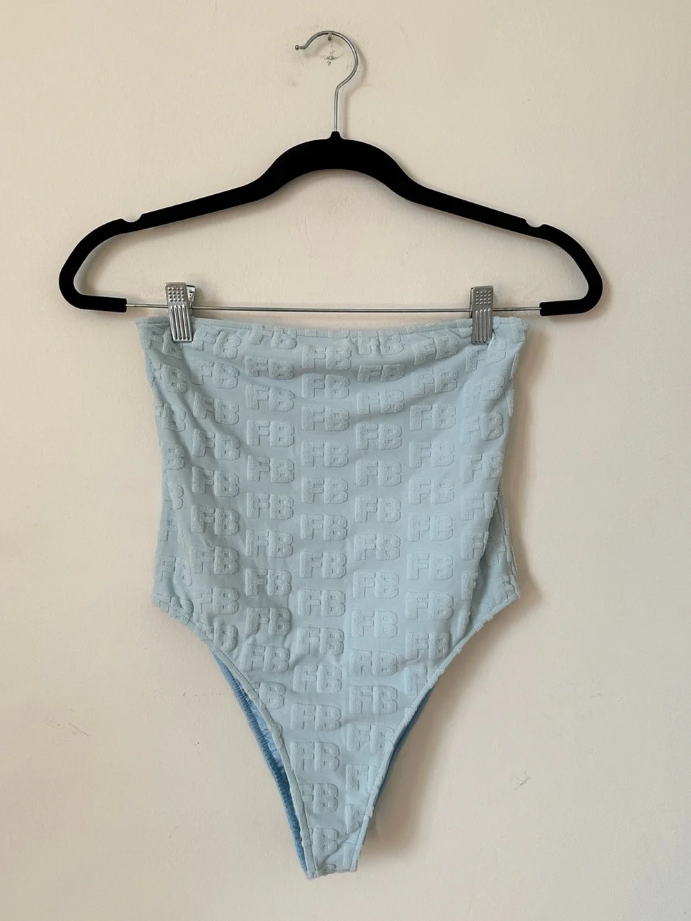Frankies Bikinis Stella Terry Strapless Monogram One Piece Size Small